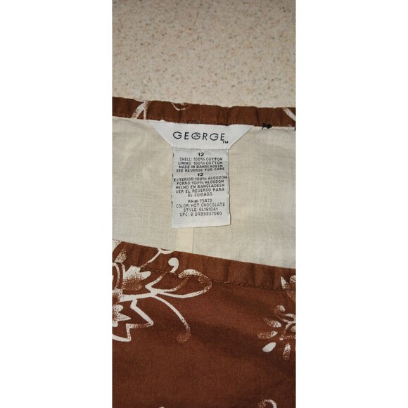 GEORGE FLORAL PRINT SEQUIN EMBELLISHED TIERED LINED SKIRT SZ 12 100% COTTON - Picture 3 of 6